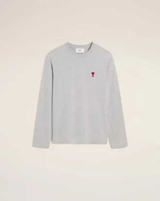 Grey Cotton Ami De Coeur Long Sleeves T-Shirt