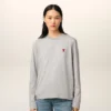 Grey Cotton Ami De Coeur Long Sleeves T-Shirt Grey Cotton Ami De Coeur Long Sleeves T-Shirt
