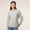 Grey Cotton Ami De Coeur Long Sleeves T-Shirt Grey Cotton Ami De Coeur Long Sleeves T-Shirt