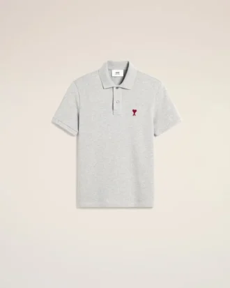 Grey Cotton Ami De Coeur Polo Shirt Grey Cotton Ami De Coeur Polo Shirt