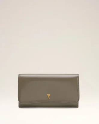 Grey Glazed Leather Paris Paris Continental Wallet