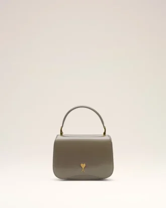 Grey Glazed Leather Top Handle Paris Paris Bag