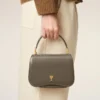 Grey Glazed Leather Top Handle Paris Paris Bag Grey Glazed Leather Top Handle Paris Paris Bag