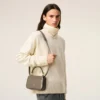Grey Glazed Leather Top Handle Paris Paris Bag Grey Glazed Leather Top Handle Paris Paris Bag