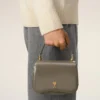 Grey Glazed Leather Top Handle Paris Paris Bag Grey Glazed Leather Top Handle Paris Paris Bag