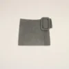 Grey Goat Leather Big Buckle Belted Mini Skirt Grey Goat Leather Big Buckle Belted Mini Skirt