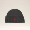 Grey Wool Beanie with Contrasted Ami De Coeur