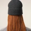 Grey Wool Beanie with Contrasted Ami De Coeur