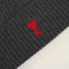 Grey Wool Beanie with Contrasted Ami De Coeur