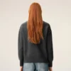 Grey Wool Cardigan with Contrasted Ami De Coeur Grey Wool Cardigan with Contrasted Ami De Coeur