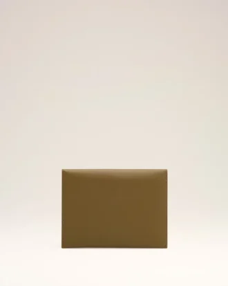 Khaki Leather Carrousel Folded Card Holder
