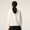 Natural Wool Cardigan with Contrasted Ami De Coeur Natural Wool Cardigan with Contrasted Ami De Coeur