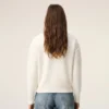 Natural Wool Crewneck Sweater with Contrasted Ami De Coeur Natural Wool Crewneck Sweater with Contrasted Ami De Coeur