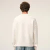 Natural Wool Crewneck Sweater with Contrasted Ami De Coeur Natural Wool Crewneck Sweater with Contrasted Ami De Coeur