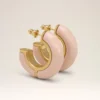 Pink Brass Hammered Lacquered Earrings Pink Brass Hammered Lacquered Earrings
