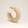 Pink Brass Hammered Lacquered Earrings Pink Brass Hammered Lacquered Earrings