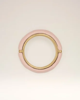 Pink Brass Hammered Lacquered Ring