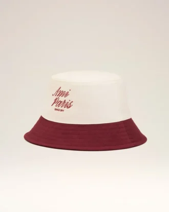 Red and White Cotton Ami Paris Hat