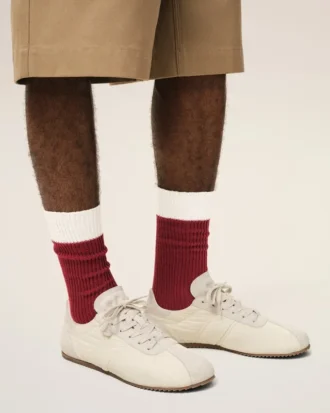 Red and White Cotton Socks