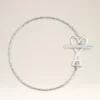 Silver Brass Ami De Coeur Chain Bracelet