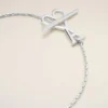 Silver Brass Ami De Coeur Chain Bracelet