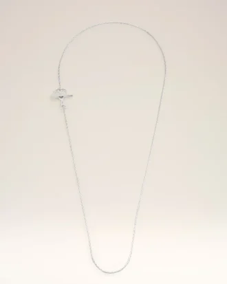 Silver Brass Ami De Coeur Chain Necklace Silver Brass Ami De Coeur Chain Necklace