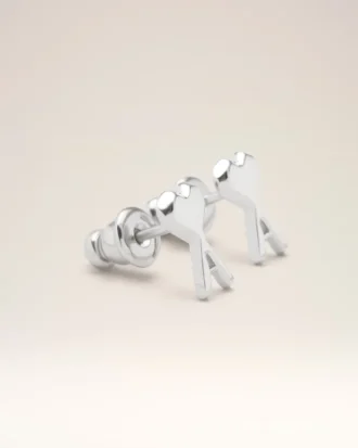 Silver Brass Ami De Coeur Hammered Earrings