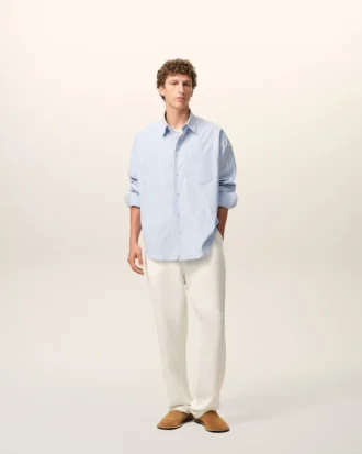 White Blended Linen Elasticated Waist Trousers White Blended Linen Elasticated Waist Trousers
