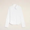 White Blended Silk Sharp Collar Adjusted Shirt White Blended Silk Sharp Collar Adjusted Shirt