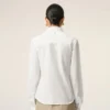 White Blended Silk Sharp Collar Adjusted Shirt White Blended Silk Sharp Collar Adjusted Shirt