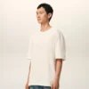 White Cotton Ami De Coeur Embossed T-Shirt White Cotton Ami De Coeur Embossed T-Shirt