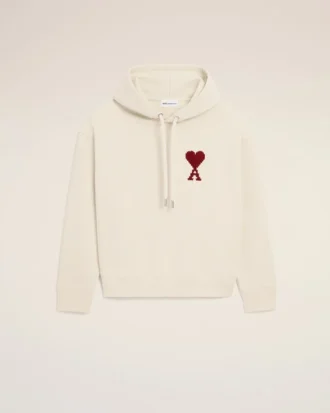 White Cotton Ami De Coeur Hoodie