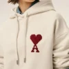 White Cotton Ami De Coeur Hoodie White Cotton Ami De Coeur Hoodie