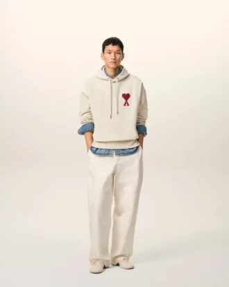 White Cotton Ami De Coeur Hoodie