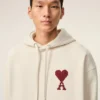 White Cotton Ami De Coeur Hoodie White Cotton Ami De Coeur Hoodie