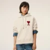 White Cotton Ami De Coeur Hoodie White Cotton Ami De Coeur Hoodie