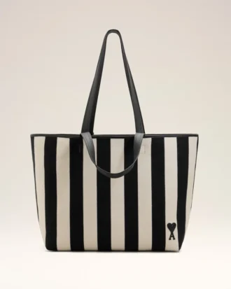 White Cotton Ami De Coeur Shopping Bag