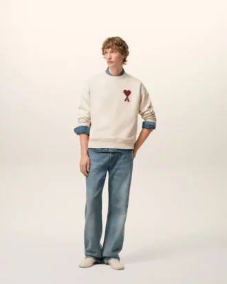 White Cotton Ami De Coeur Sweatshirt