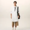 White Cotton Ami De Coeur Wide Shirt Dress White Cotton Ami De Coeur Wide Shirt Dress