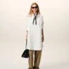 White Cotton Ami De Coeur Wide Shirt Dress White Cotton Ami De Coeur Wide Shirt Dress