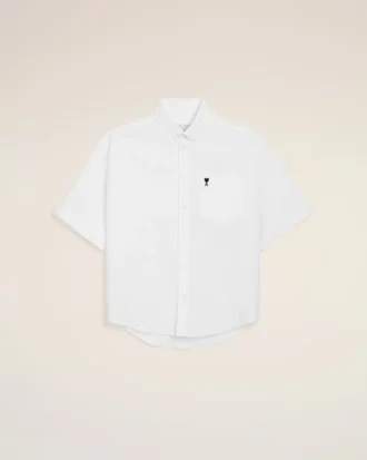 White Cotton Boxy Embroidered Ami De Coeur White Cotton Boxy Embroidered Ami De Coeur