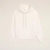 White Cotton Embossed Ami De Coeur Hoodie White Cotton Embossed Ami De Coeur Hoodie