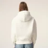 White Cotton Embossed Ami De Coeur Hoodie White Cotton Embossed Ami De Coeur Hoodie