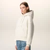 White Cotton Embossed Ami De Coeur Hoodie White Cotton Embossed Ami De Coeur Hoodie