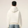 White Cotton Embossed Ami De Coeur Hoodie White Cotton Embossed Ami De Coeur Hoodie
