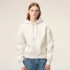 White Cotton Embossed Ami De Coeur Hoodie White Cotton Embossed Ami De Coeur Hoodie