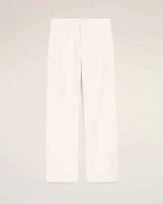 White Cotton Large Fit Jeans