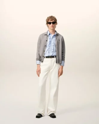 White Cotton Large Fit Jeans