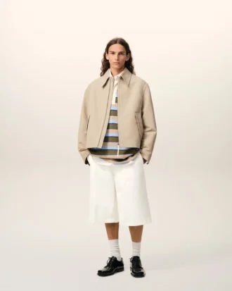 White Cotton Loose Bermuda Shorts