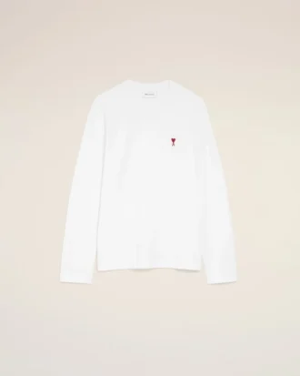 White Cotton Red Ami De Coeur Longlseeves Tshirt